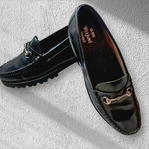 GH Bass & Co Weejuns  Classic Lianna Bit Super Lug Loafer 8.5M Black NWOT